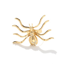 ZA夸张合金镶钻立体蜘蛛戒指欧美轻奢风满钻昆虫连体戒指手饰女