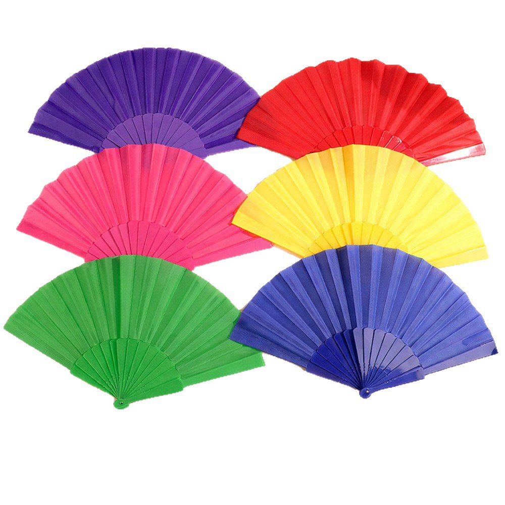 Ventilador de plástico de 23cm español de color sólido publicidad impresión digital de regalos festivos fábrica de ventiladores