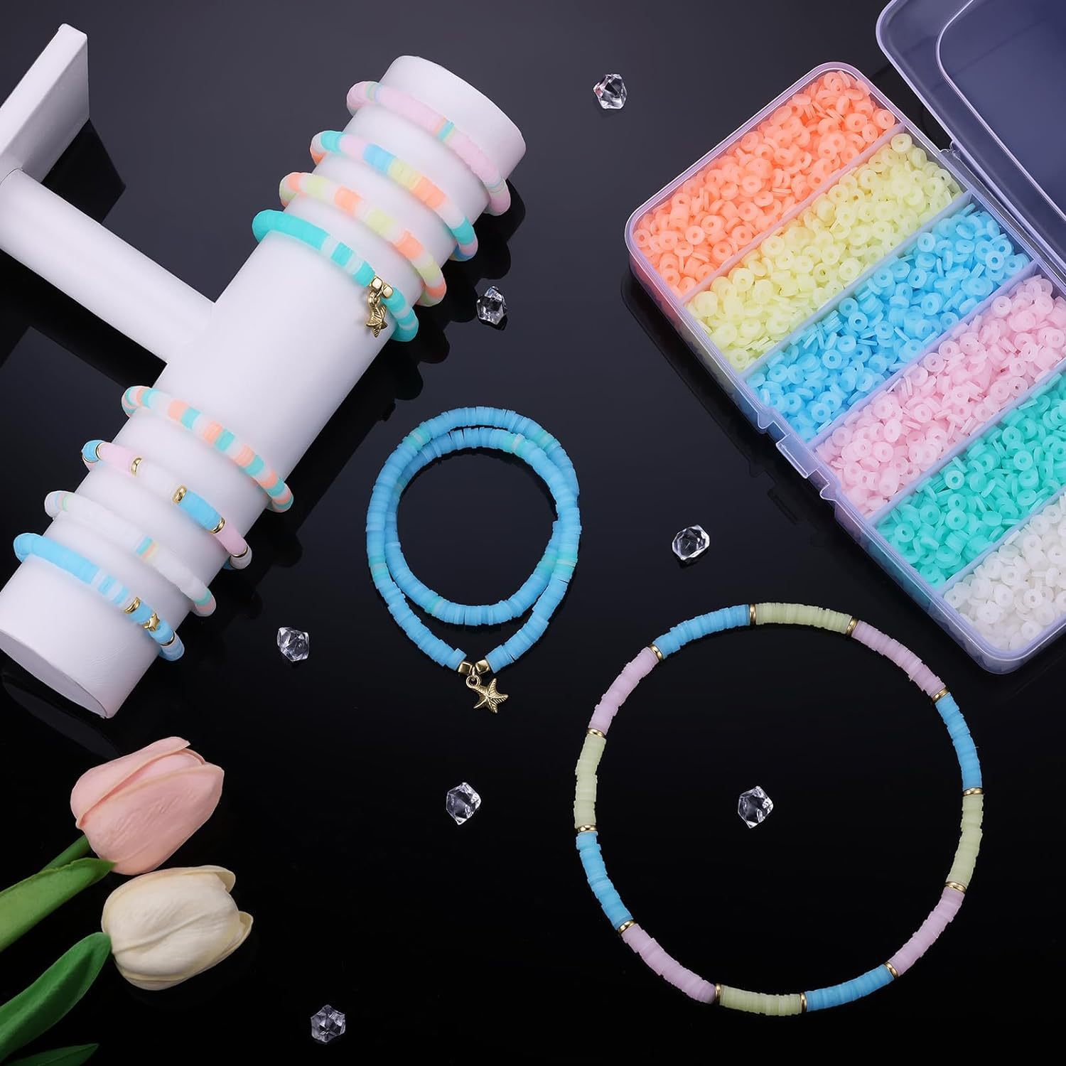 270g Weight Beads, Rope Jewelry Making Type DIY Jewelry Accessories Classification 1 Set Quantity Glass, soft clay Material Letter, Solid Color Pattern Spray Paint Design Casual, Simple Style Style 1 Set Glass Soft Clay Letter Solid Color DIY Jewelry Accessories Beads Rope 23