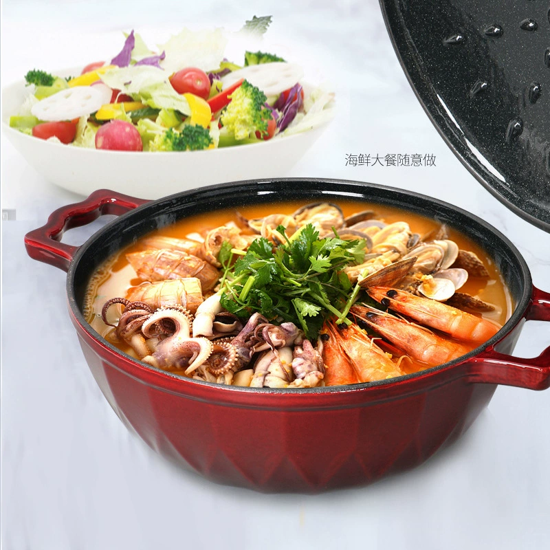 26cm mommy pot enamel pot Zhenzhuan series stew pot cast iron pot wok multi-functional enamel enamel pot