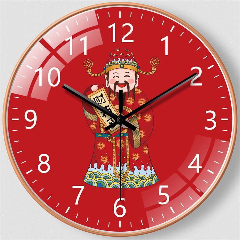 8インチ（20cm）家庭用掛け時計、リビングルーム用財神時計、壁掛け式、穴あけ不要、クリエイティブな時計、工場卸売、クォーツ時計|undefined