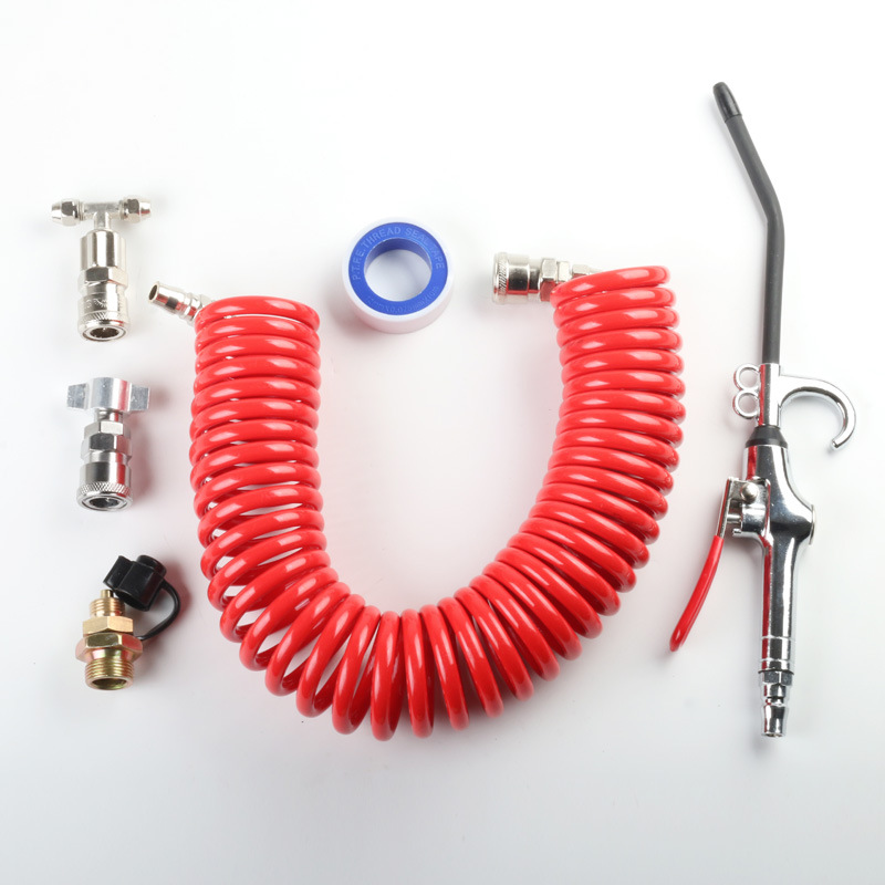 挂车用气动除尘枪套装快速接头吹尘枪货车弹簧伸缩管PU气枪吹尘管
