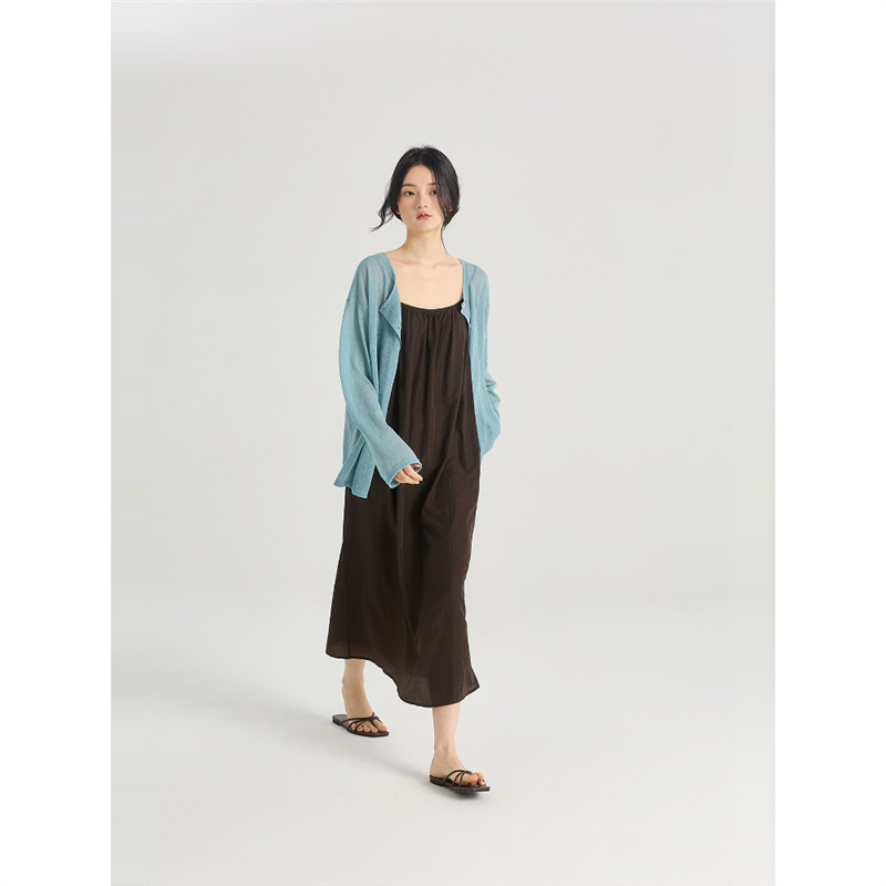 Spring New Style Sheer Linen-Cotton Reversible Lazy-Style Top, Soft and Skin-Friendly, Sun-Protective Knit Cardigan