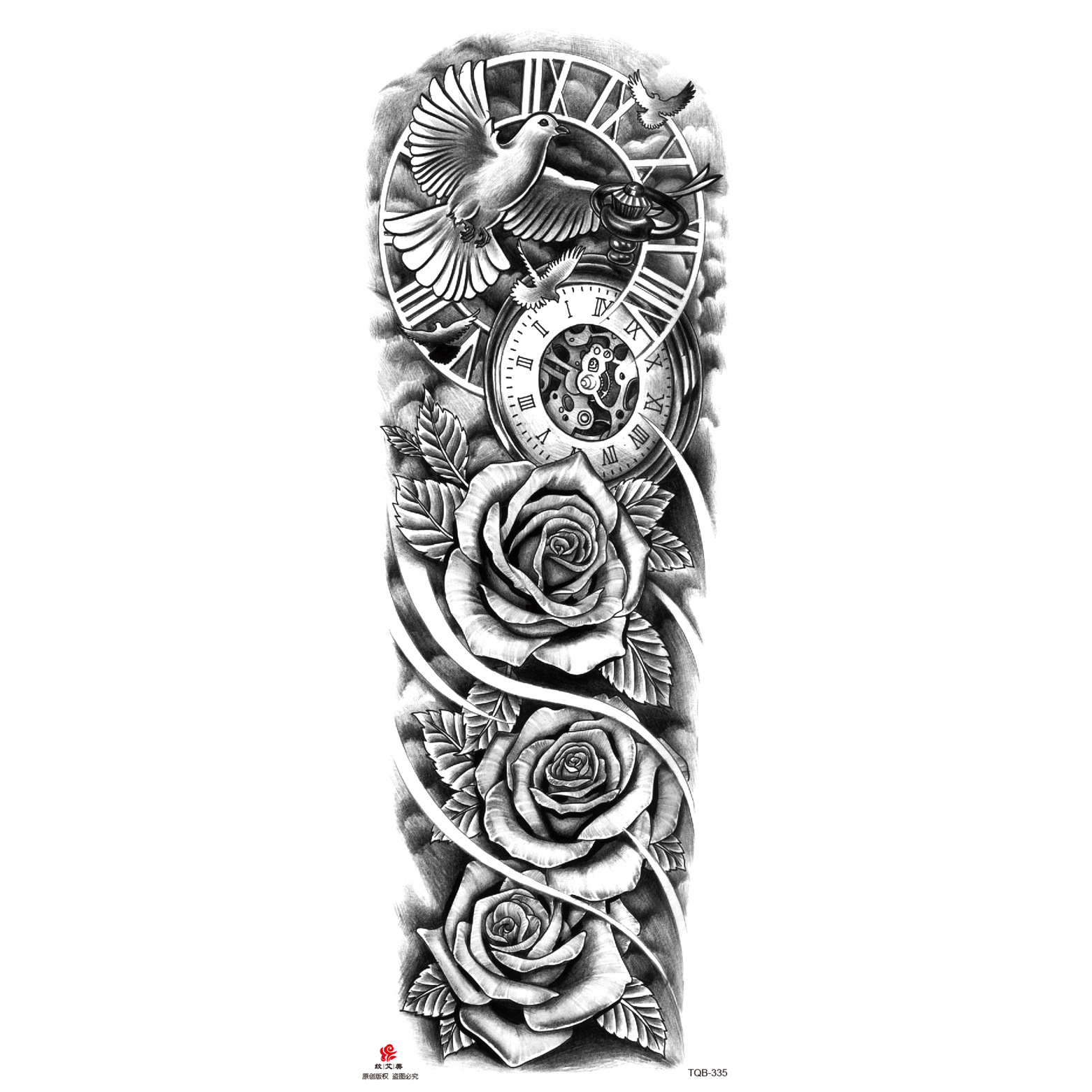 Pegatinas de tatuaje de brazo largo de flor brazo completo tatuaje impermeable tatuaje temporal en stock al por mayor pegatinas de tatuaje de brazo completo
