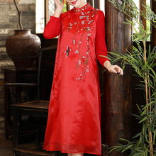 【主推款】喜婆婆红色婚宴装2025秋冬新款中国风重工刺绣连衣裙