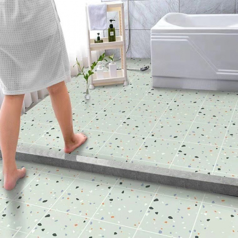 Self-Adhesive Floor Stickers for Bathroom, Toilet, and Kitchen, Thickened Floor Tiles and Floor Stickers
