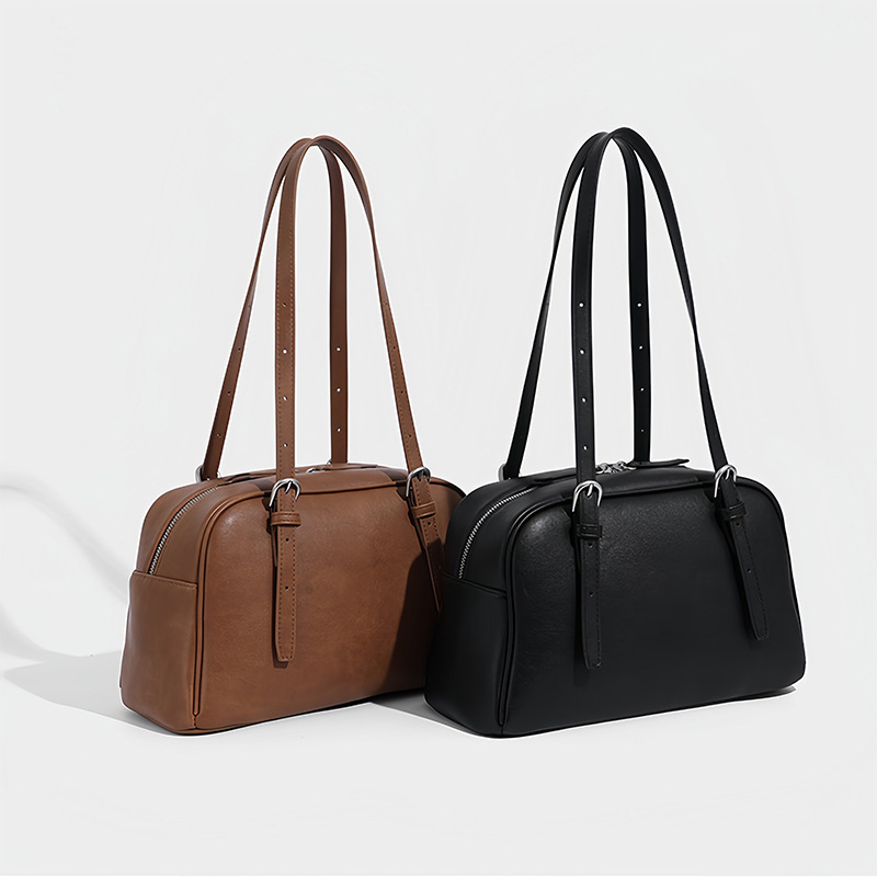 Gu Liangjiji's Same Style Yoyo Bowling Leather Handbag for Women