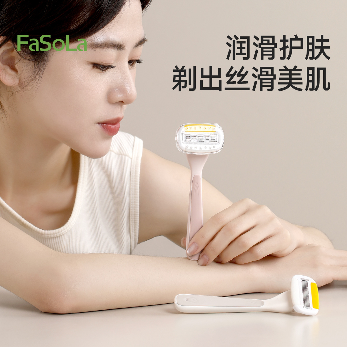 Fasola Shaving Razor for Women, Specialized Underarm Hair Removal Tool with Large Soap Head, Lubricates and Removes Hair from the Whole Body, Durable Hair Removal Razor