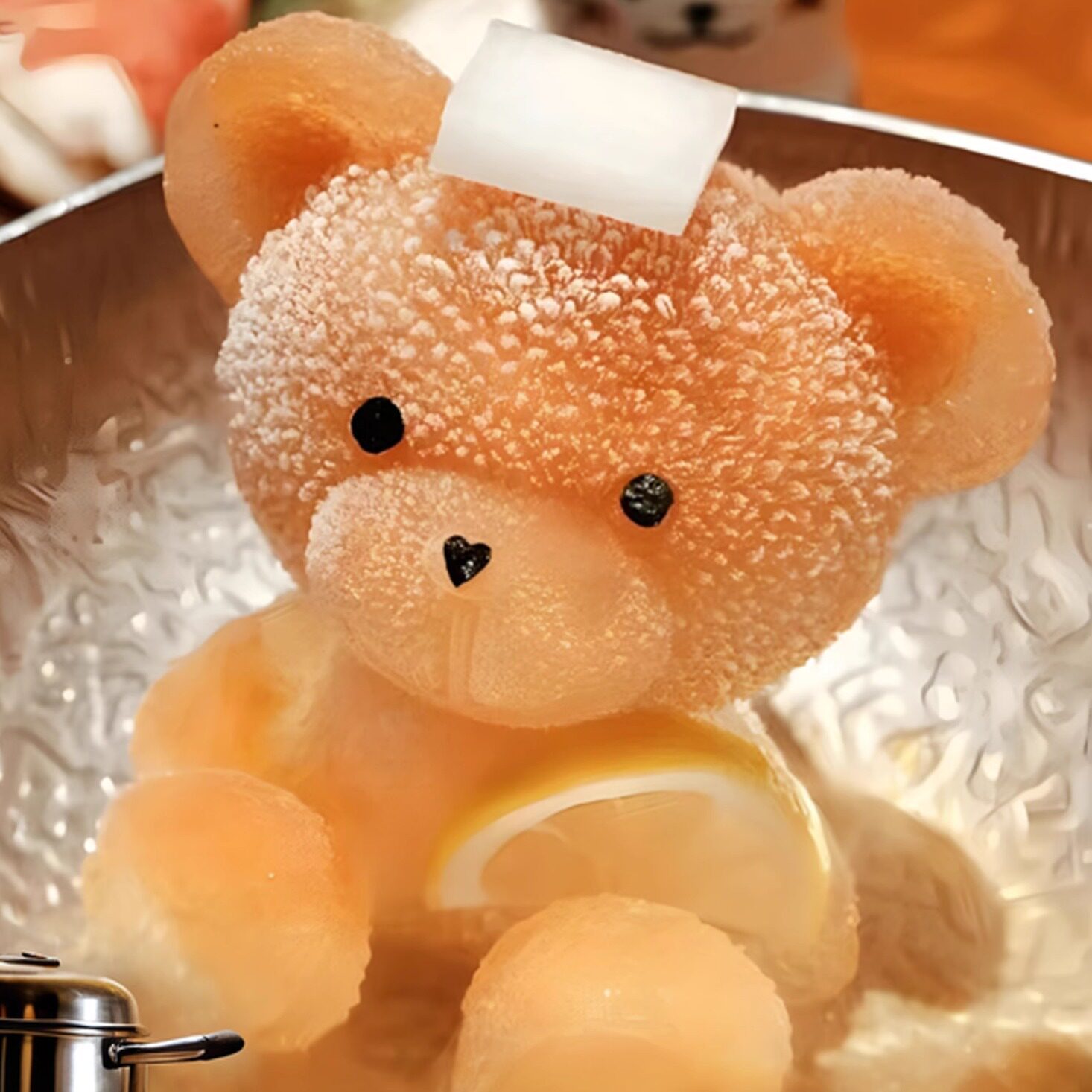 Hot spring bear hot pot mold Hanhan bear mousse cake butter hot pot…
