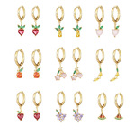 Фруктовые брендовые маленькие креативные серьги, европейский стиль, оптовые продажи