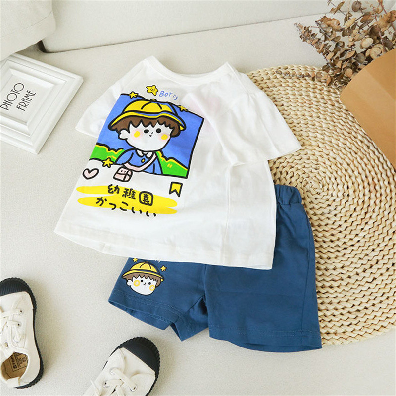 Wholesale cotton children's cartoon short sleeve T-shirt boys summer thin top baby half sleeve summer children's clothing