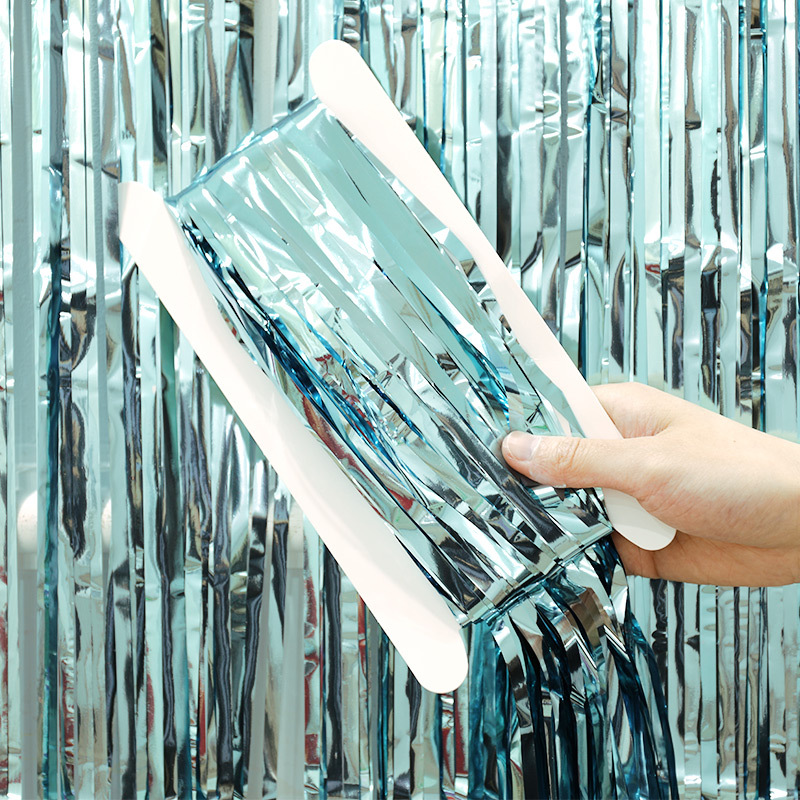 Decoración del banquete de boda lluvia cortina de seda globo de cumpleaños foto de fondo pared vestir lluvia cinta de seda tira de lana al por mayor