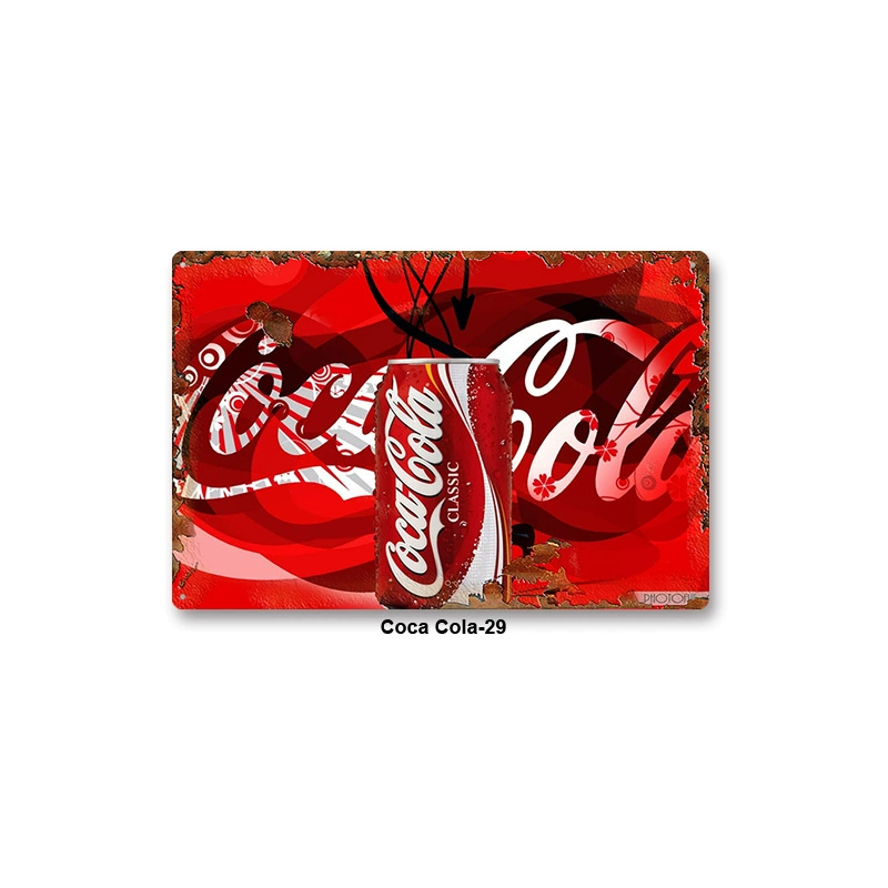 Металлическая настенная табличка Coca Cola, жесть 20×30 см, винтажный ретро стиль