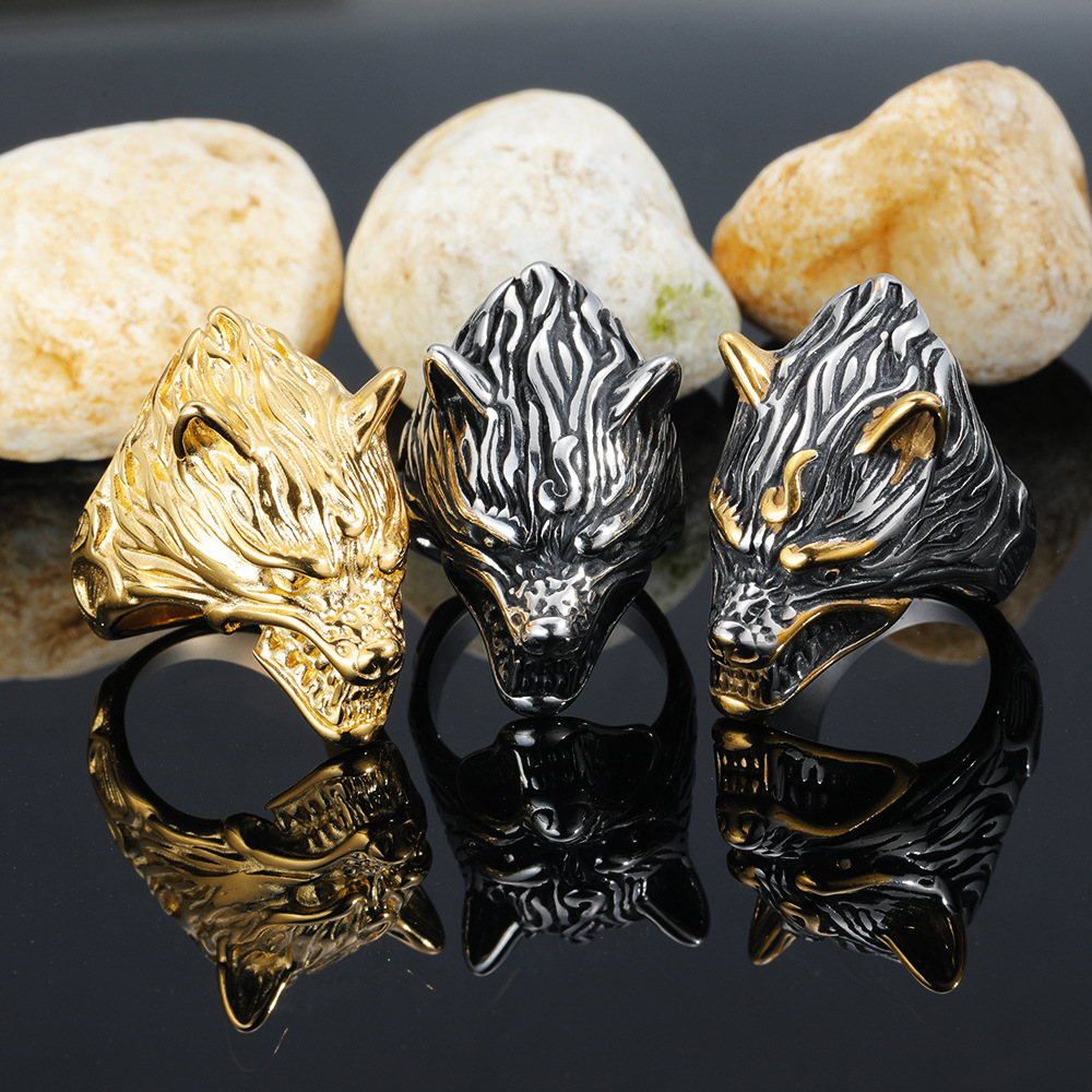 22g Weight Rings Classification 1 Piece Quantity Punk Animal Titanium Steel Plating Men's Rings