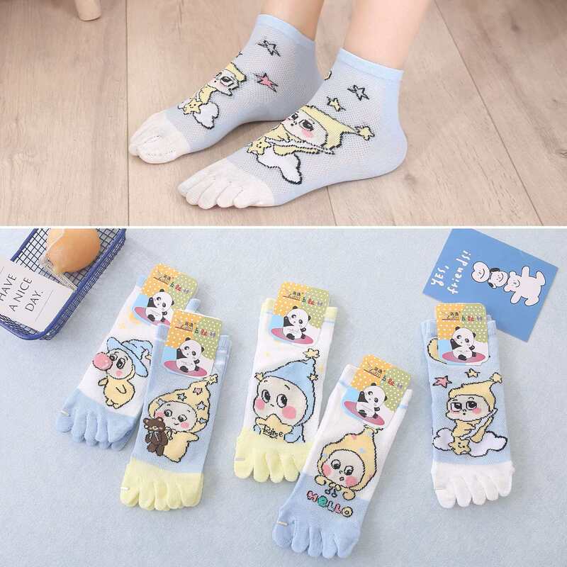 Children's Five-Toe Socks with Cartoon Star Design, Combed Cotton Breathable Kids' Socks, Toe-Separated Socks, Women's Five-Toe Socks Children's Five-Toe Socks with Cartoon Star Design, Combed Cotton Breathable Kids' Socks, Toe-Separated Socks, Women's Five-Toe Socks