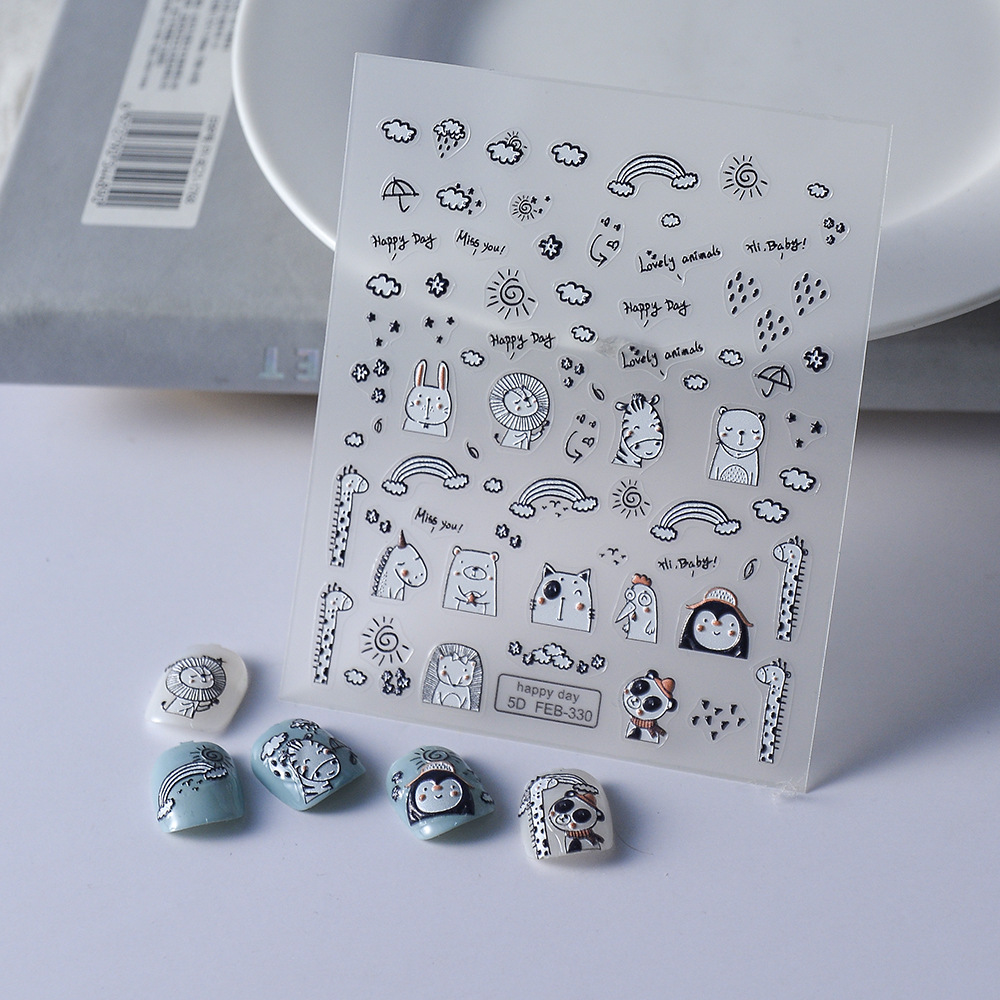 Japanese three dimensional cartoon sticker for manicure