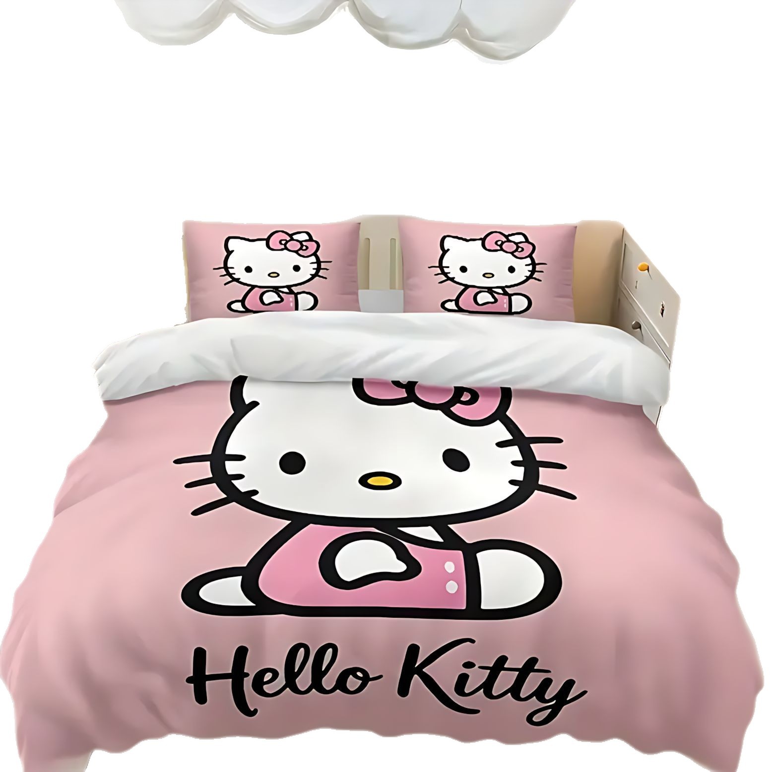 TEMU / JITHELLO KITTY Serie temática de Kitty Kit de edredón de impresión digital 3D universal para todas las estaciones