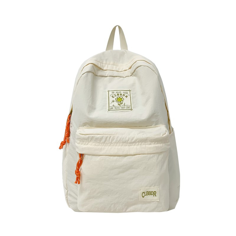 2024 otoño nuevo estilo ins versión coreana de la mochila de la escuela secundaria de gran capacidad estilo japonés contraste color sólido mochila doble al por mayor