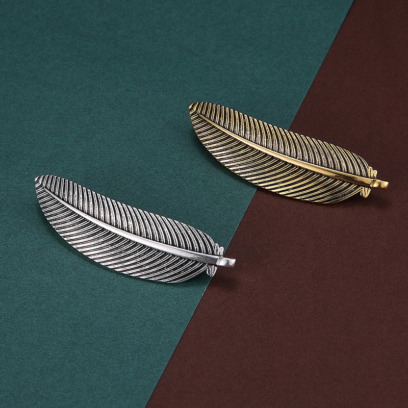 Retro leaf hair accessories hairpin retro Silver Golden plant leaf hairpin accessories women's jewelry gift wholesale
