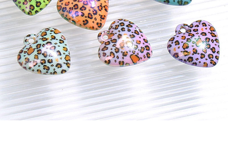 Plating Design 1 Piece 3*3.1cm Arylic Heart Shape Leopard Pendant