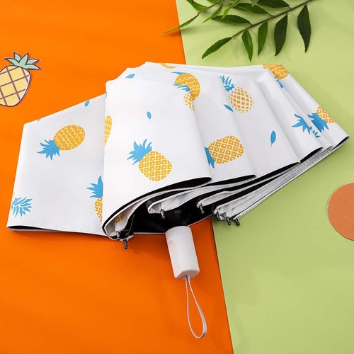 Creative umbrella, folding sun umbrella, UV-protective bimodal (sunny/rainy) umbrella, chic and fresh-style Korean umbrella with printed logo
