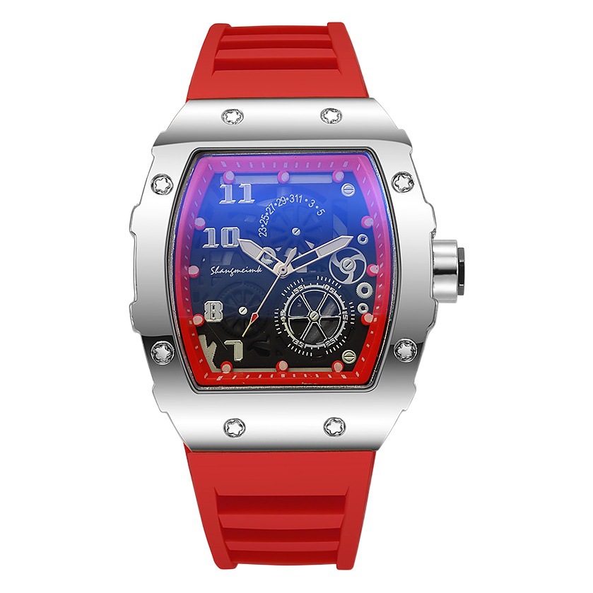 Relojes deportivos de moda luminosos con forma de barril de silicona para hombre, marca Shangmei, transmisión en vivo transfronteriza, venta al por mayor.