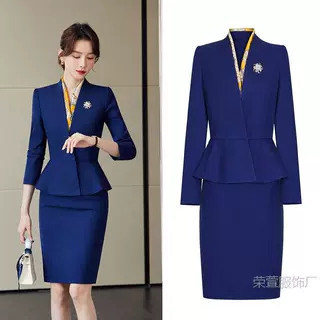 跨境外贸高端职业装女西装时春夏秋务医美正装美容师珠宝店工作服