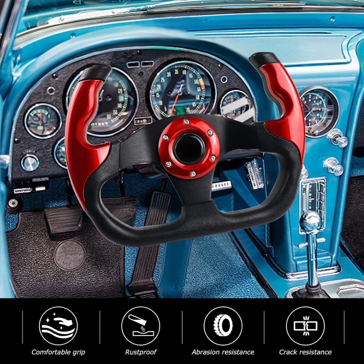 Automóvil modificado PU volante juego competitivo kart 13 pulgadas 320mm imitación del volante de carreras adaptar universal image 1