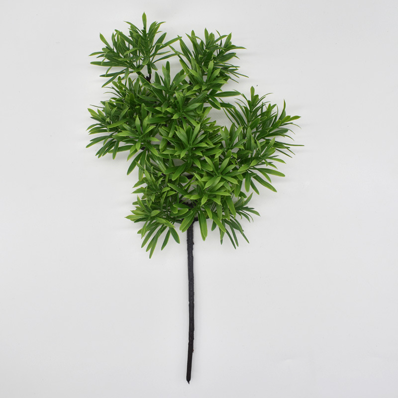 Simulación de ramas de pino verde hermosa Luohan Cliff Bai Pino decoración de interior simulación falsa planta de plástico maceta adornos