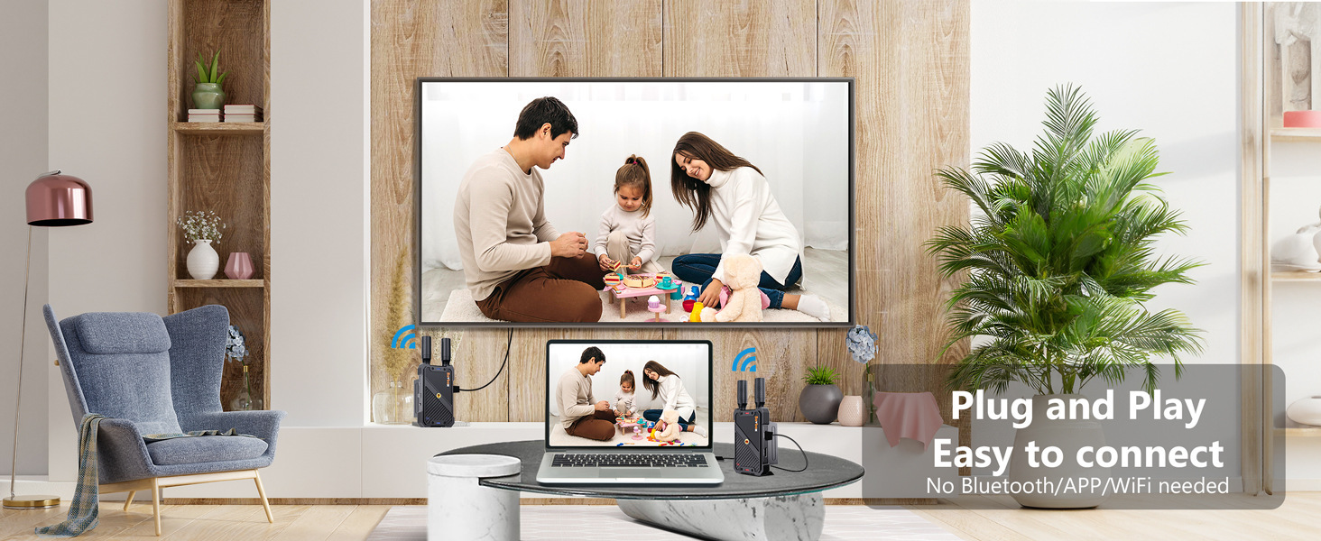 HDMI Wireless Extender 400m One-to-Multiple Reception 1080P HD Video Transmission Portable Outdoor Wireless HDMI