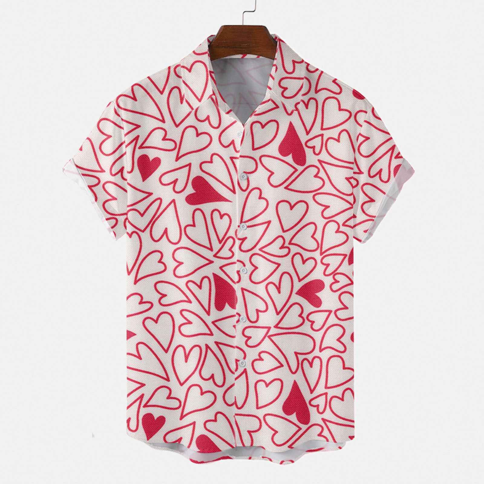3d love blusa de manga corta con estampado digital, cita romántica, camisa de un solo pecho transpirable de estilo casual de todo fósforo MB1