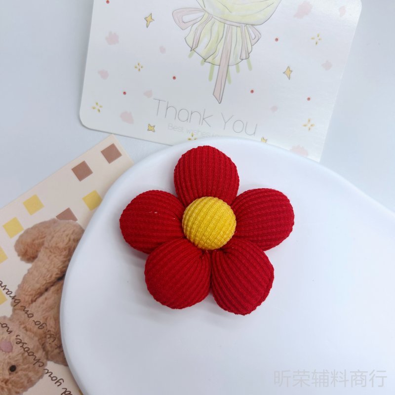 韩版五瓣花胸针配件发饰diy手工布艺花朵服装辅料包包手机壳挂件|undefined