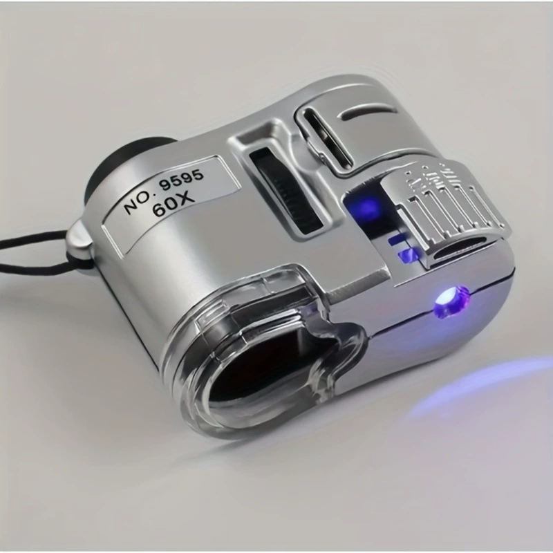 2025 новых портативных миниатюрных карманных увеличительных стекол с LED-подсветкой для дропшиппинга, 60x, для ювелирных изделий