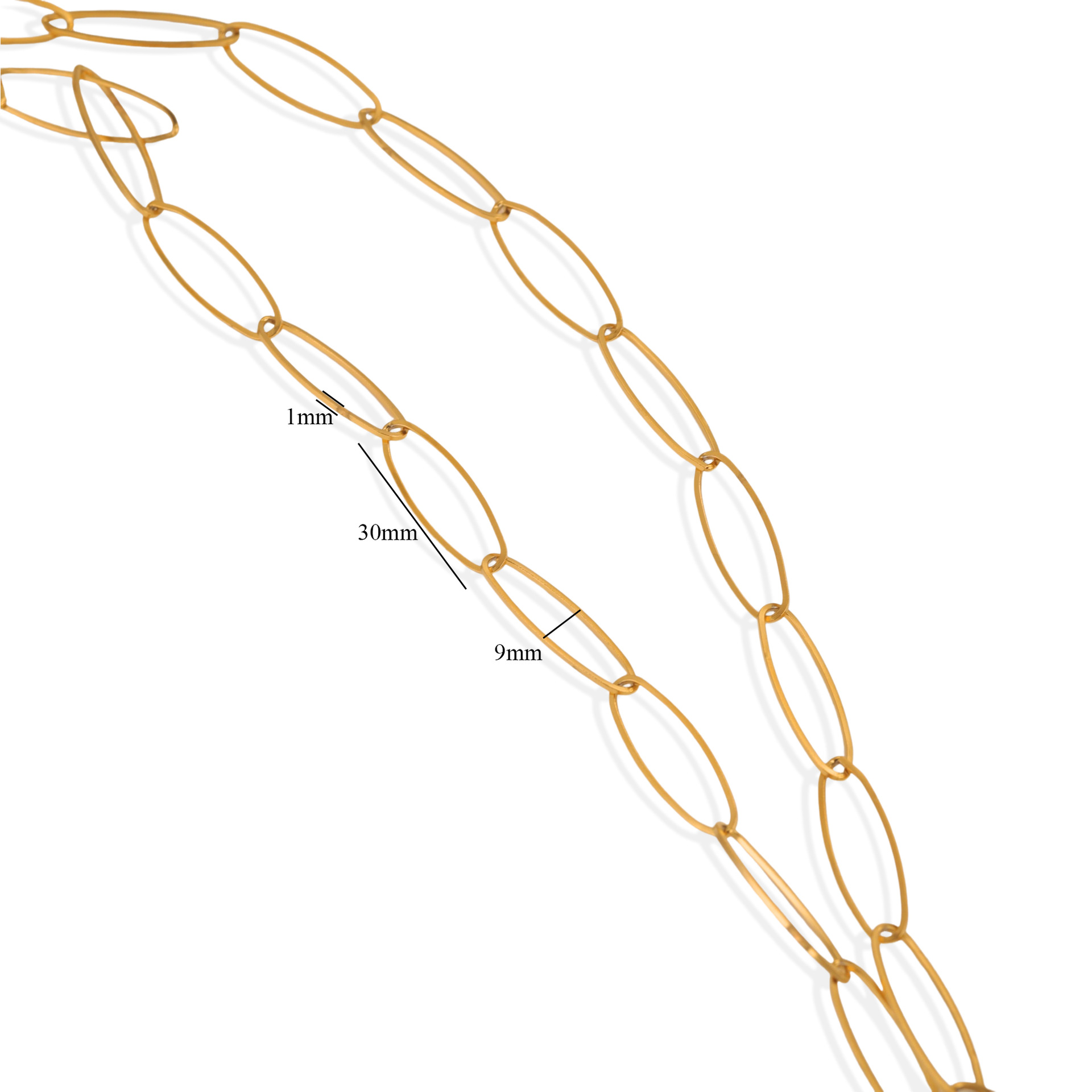 Europa y los Estados Unidos transfronterizos simple gran cadena chapado 18K oro real coreano cadena hecha a mano diy joyería accesorios collar pulsera