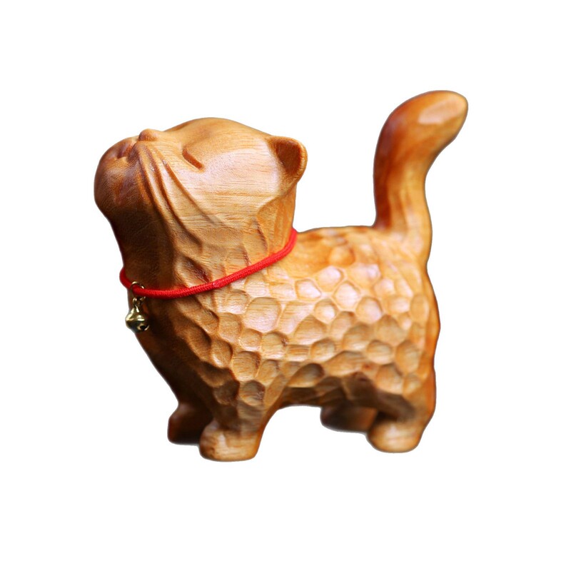 黄金檀傲嬌猫実木オオムギドラマ同モデルの猫アニメかわいいプレゼント親戚木彫刻猫ネット赤猫|undefined