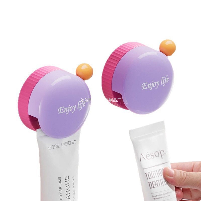 Ventosa Estante de pasta de dientes, baño de dopamina, baño, estante de pasta de dientes exprimido, clip de almacenamiento de limpiador facial montado en la pared