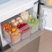 跨境代发-冰箱收纳盒冰柜侧门储物盒厨房食物保鲜盒蒜姜生鲜果蔬