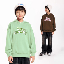 DK童装秋装复古字母连帽卫衣儿童女男童美式休闲洋气百搭帽衫上衣