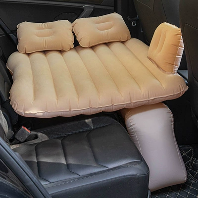 baby car sleeping mat self-driving Vehicle-mounted inflatable bed - two-seater-flocking-beige