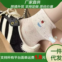 Весна и лето тонкие мультяшные носки женские Nins Chao.com красные новые противовонючие носки японские милые носки
