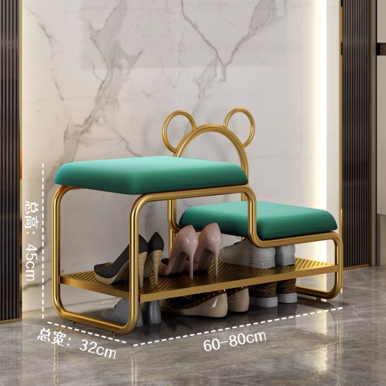 Fábrica directa nórdica puerta de cambio de zapatos de puerta doméstica un gabinete de zapatos simple y ligero cojín de lujo zapatos para niños zapatos image 15