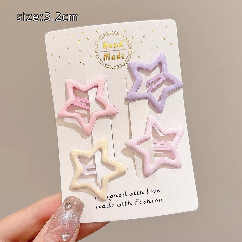 Gradiente estrella rosa clips lindos clips laterales clips frentes clips para el cabello clips para el cabello de niños clips para el cabello