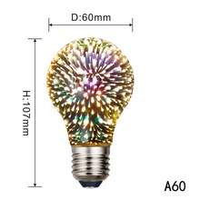 3D烟花灯 爱迪生七彩高透光玻璃烟花LED灯泡 主题餐厅创意灯泡