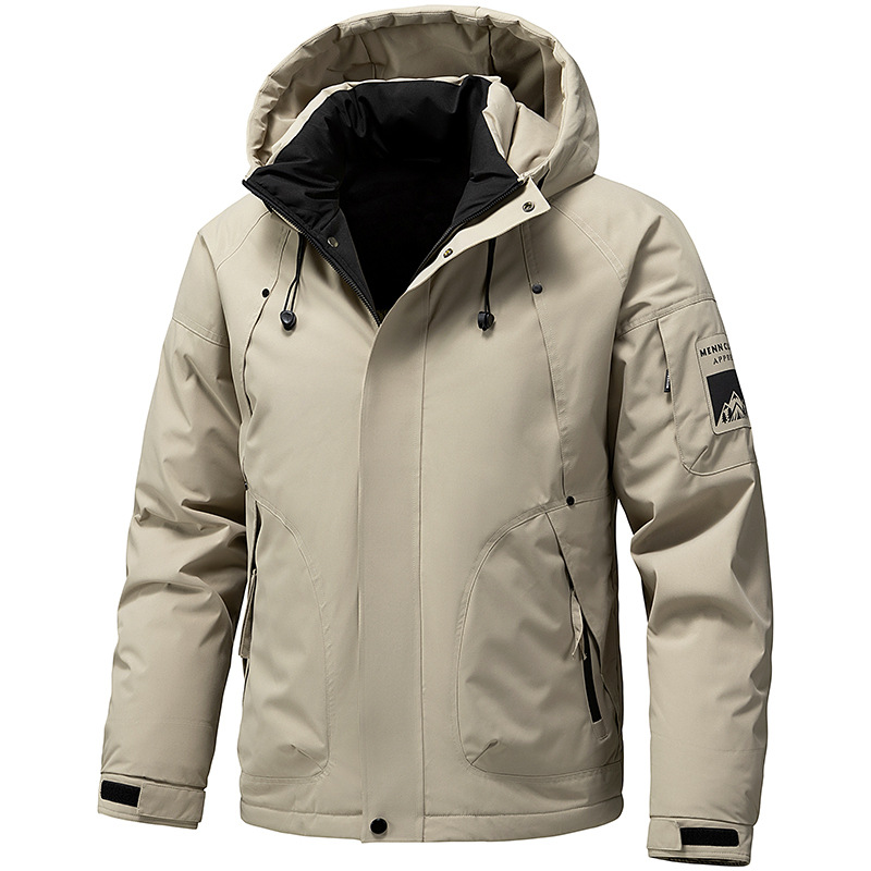 Transfronterizo invierno nuevo estilo de ropa de asalto hombre algodón abrigo casual suelto grafeno calentamiento cardigan con capuchón algodón