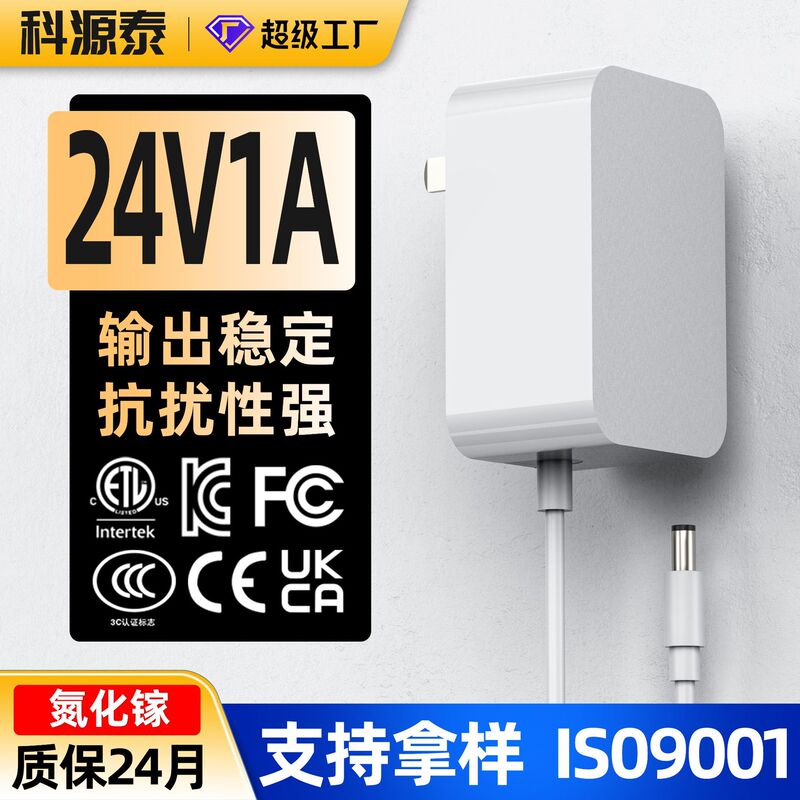 24V1A Power Adapter, Chinese Standard 3C Certified Massager, Air Circulation Fan, Electric Fan, 24W Wall Adapter