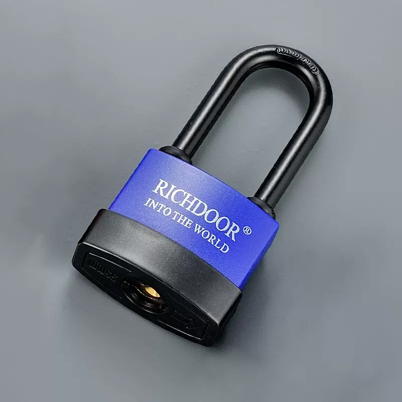 全铜芯安全铁挂锁防水PVC塑料套壳叶片锁 防尘包胶锁户外防锈铁锁