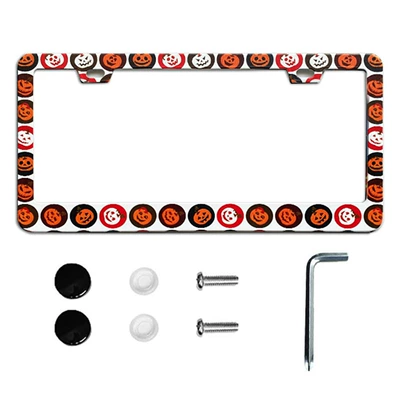 US regulations Halloween license plate frame UV craft pattern license plate frame license plate frame aluminum alloy stainless steel license plate frame (License plate holder/license plate holder) - style-1