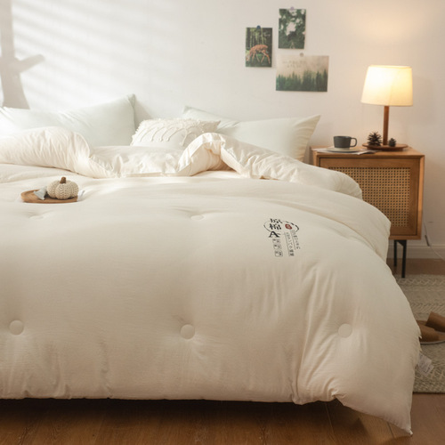 Original Cotton Soy Fiber Thick Winter Comforter Core Spring and Autumn Four Seasons Cotton Comforter Student Dormitory Sheet Set Group Purchase Wholesale