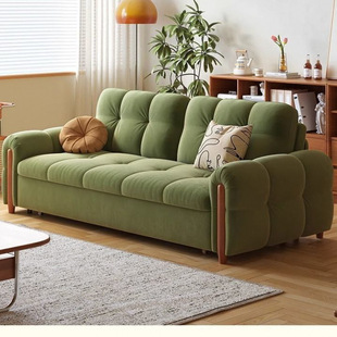 2024 Pine Cone Sofa Bed Home Log Cream Style Small Apartment Multi-Functional Foldable Storage Dual-Purpose Sofa