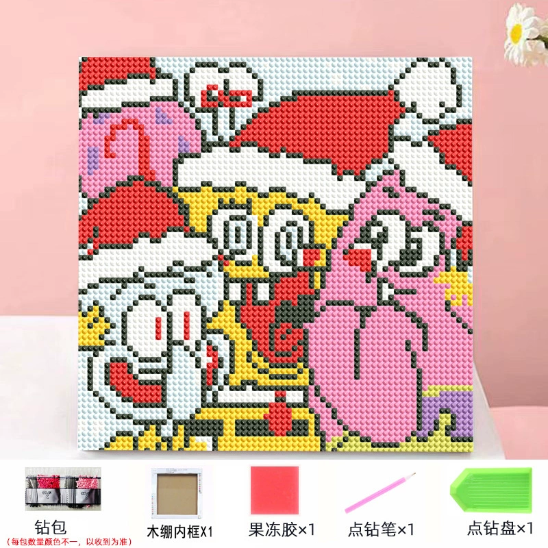 Набор алмазной мозаики DIY Kuromi и мультфильмы 20×20 см, рамка-наклейка, детское творчество